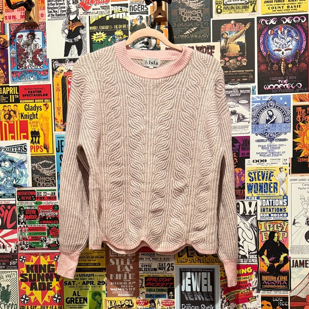Pink Cable Knit Sweater